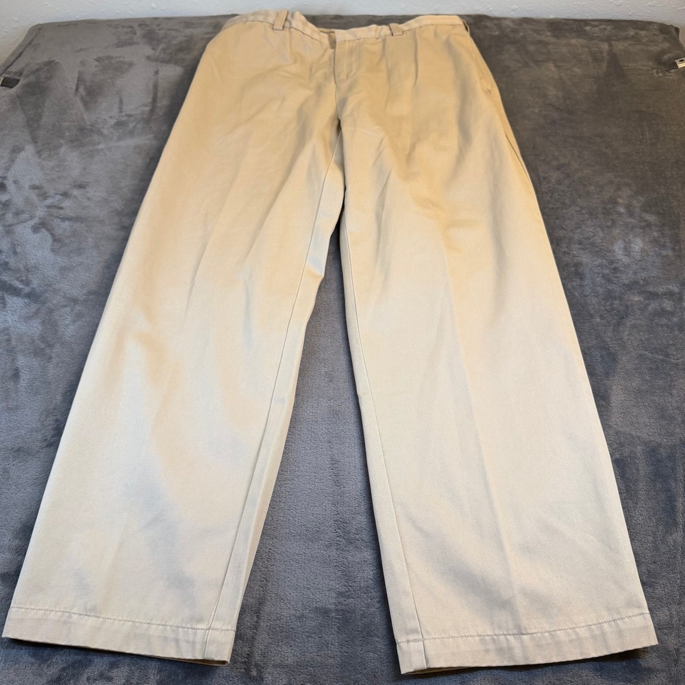 Duluth Trading Co Khaki Work Chino Dress Pants‎ Cotton Relaxed Fit Mens 36x30"